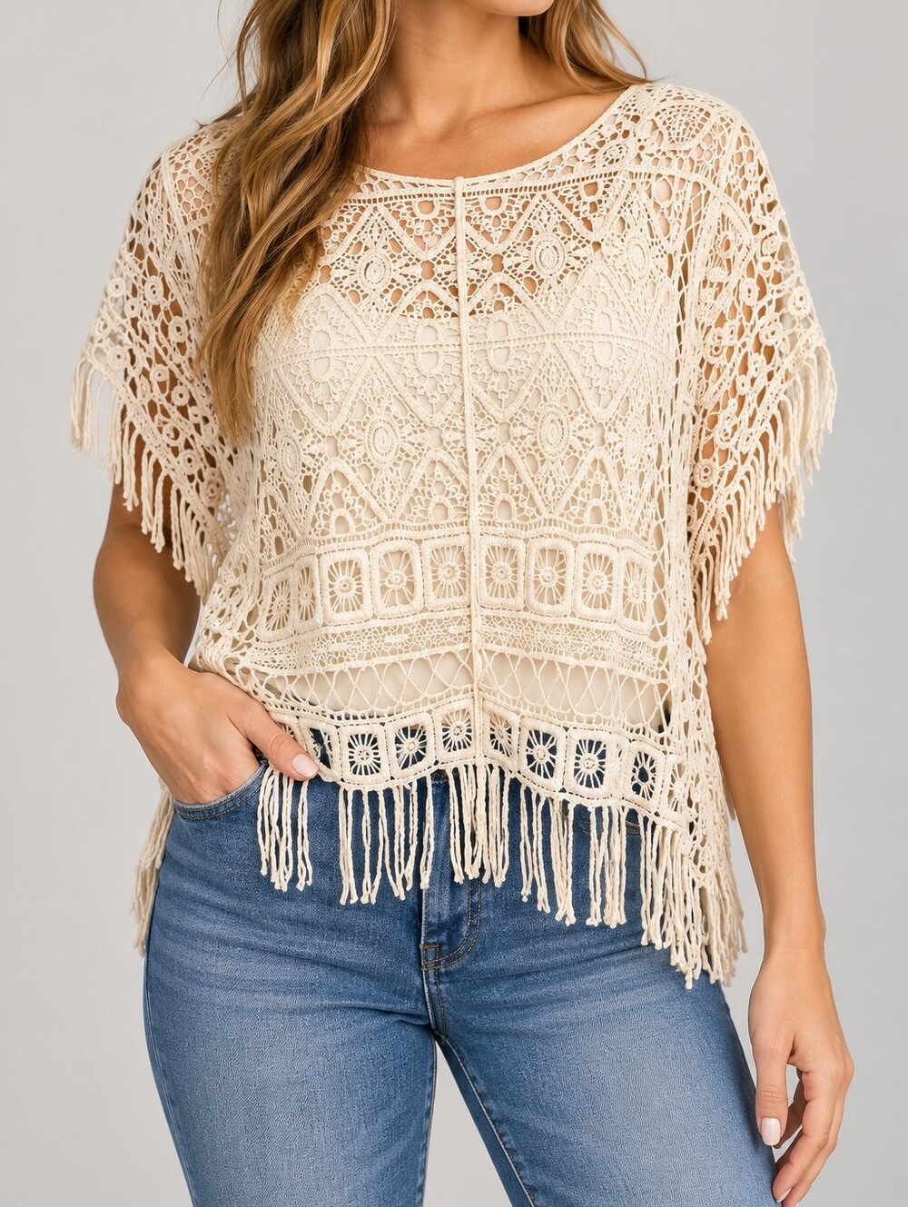 ULTRA PINK | Women's Cream Lace Overlay Camisole Top | Size M